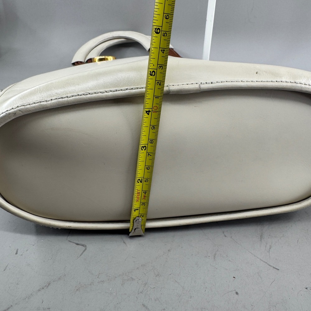 Valentino Orlandi Womens Top Handle Bag Cream Leather Tassel Made in Italy 7095 - Picture 9 of 15